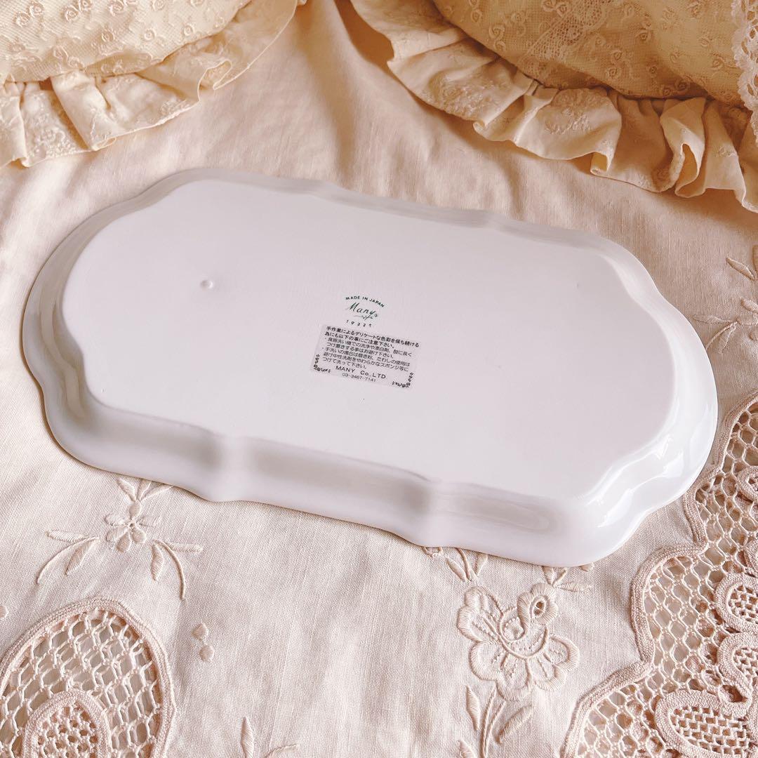 お値下げ♡マニーローズプレート陶器トレーマニーローズバスケット薔薇ニトリイケア