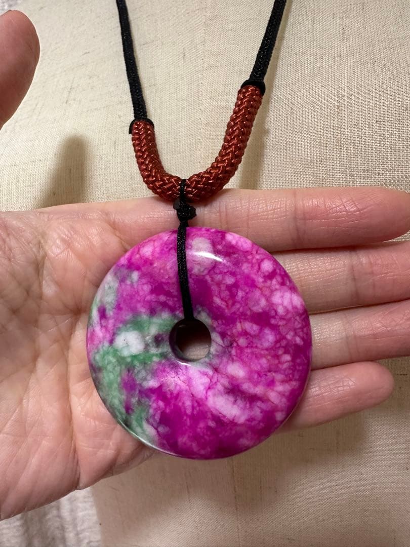 春節祭　スギライトペンダント　ピンク緑