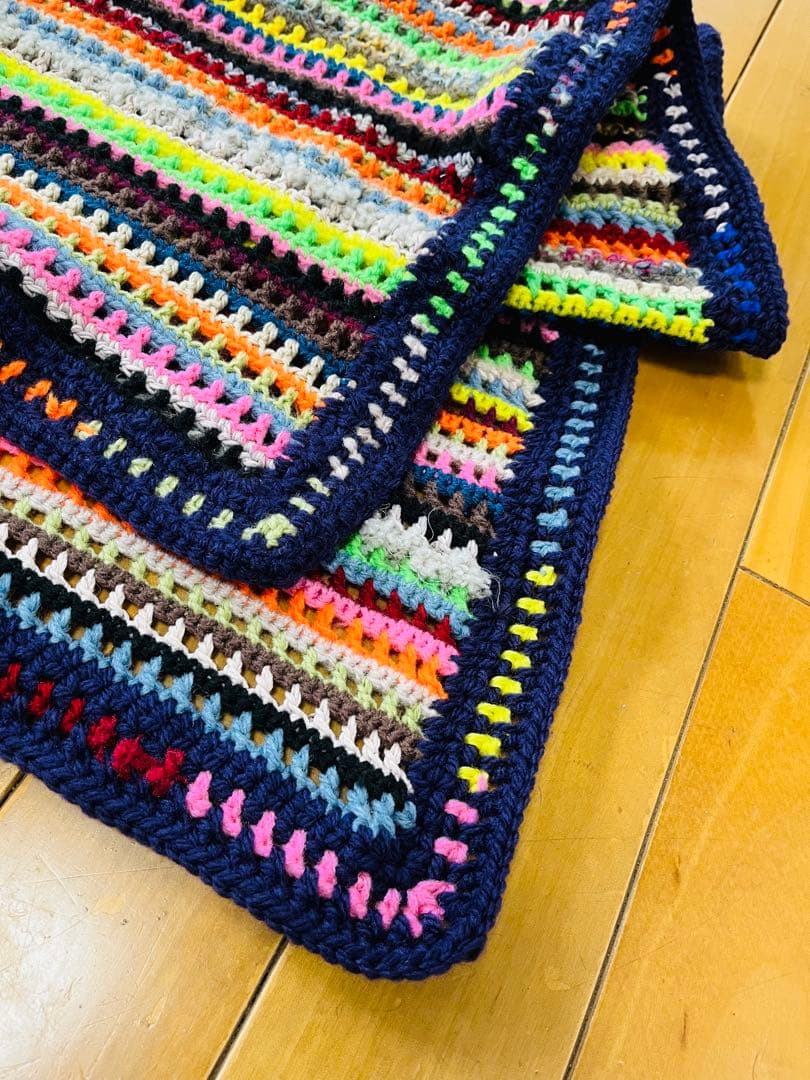 【送料込み】手編み　マルチカバー　ブランケット