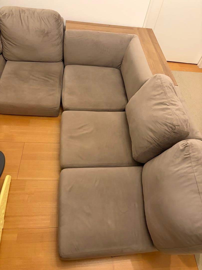 LOWYA フロアソファ 4〜5人掛 グレー コーナーソファ L字型