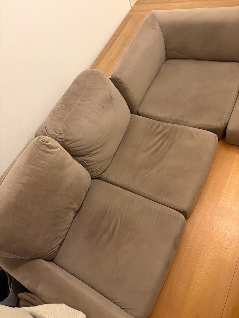 LOWYA フロアソファ 4〜5人掛 グレー コーナーソファ L字型