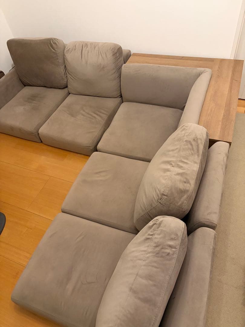 LOWYA フロアソファ 4〜5人掛 グレー コーナーソファ L字型