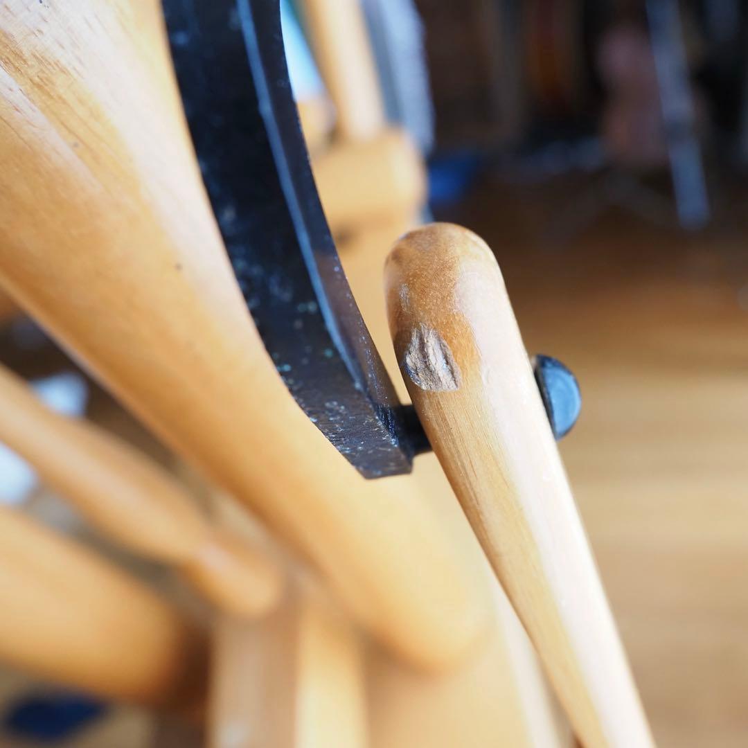 東京手織機 紡ぎ車2 ｜さくら材 オイル仕上げ｜高級紡毛機