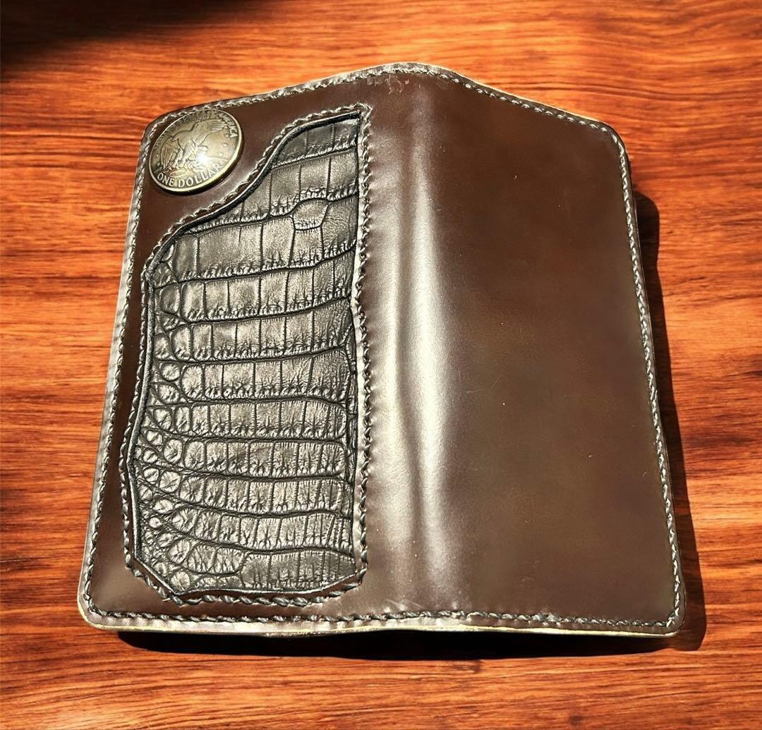 Gravy Leather ライダース ウォレット ボロサス クロコダイル 本革