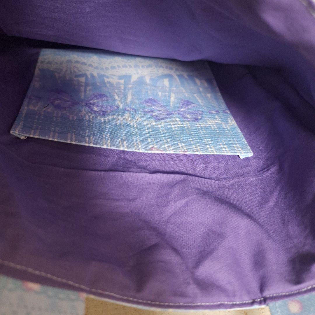 幻想的なパネル生地　ハンドメイド　まちなしバッグ　ポーチ