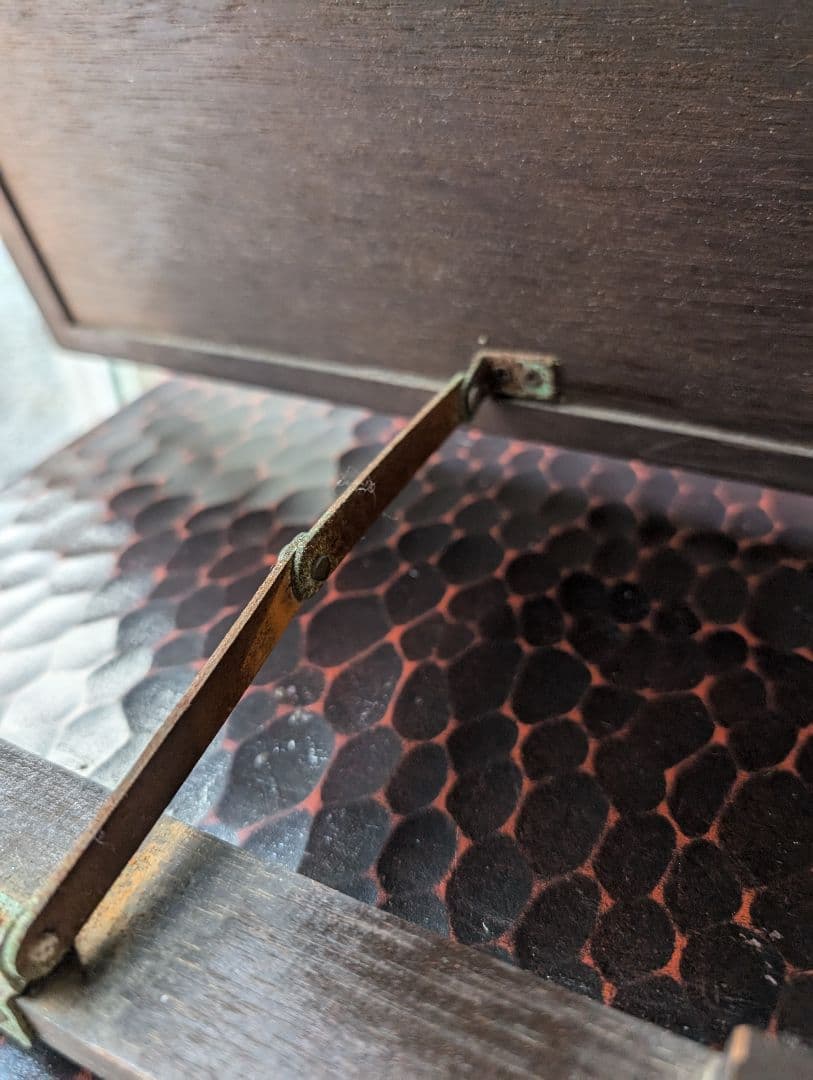 鎌倉彫　花の姿見　鏡台　化粧台　レトロ　ドレッサー　牡丹　漆塗り