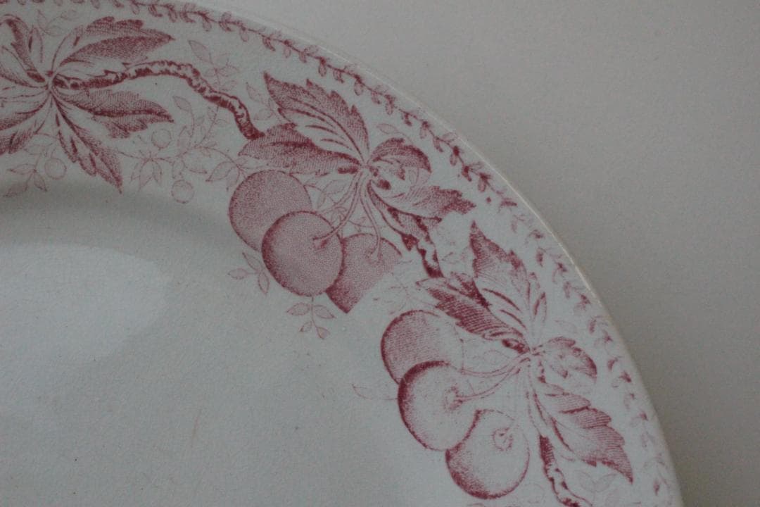 【C】バドンヴィレーさくらんぼのデザートプレートフランスアンティーク