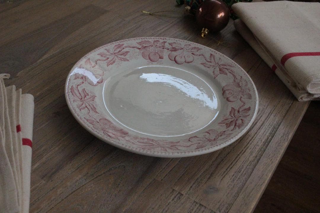 【C】バドンヴィレーさくらんぼのデザートプレートフランスアンティーク