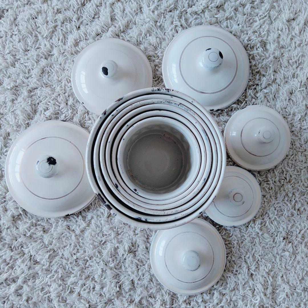 ホーロー　アンティーク　キャニスター　6個セット