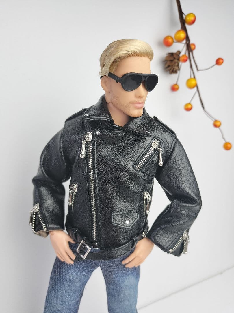 バイカージャケットケンサイズケンドールケン服ケン人形1/6ドール1/6服