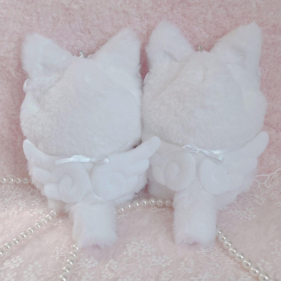 b.215 ぬい服 12cm ちびぐるみ 着ぐるみ メイド 白 ねこセット