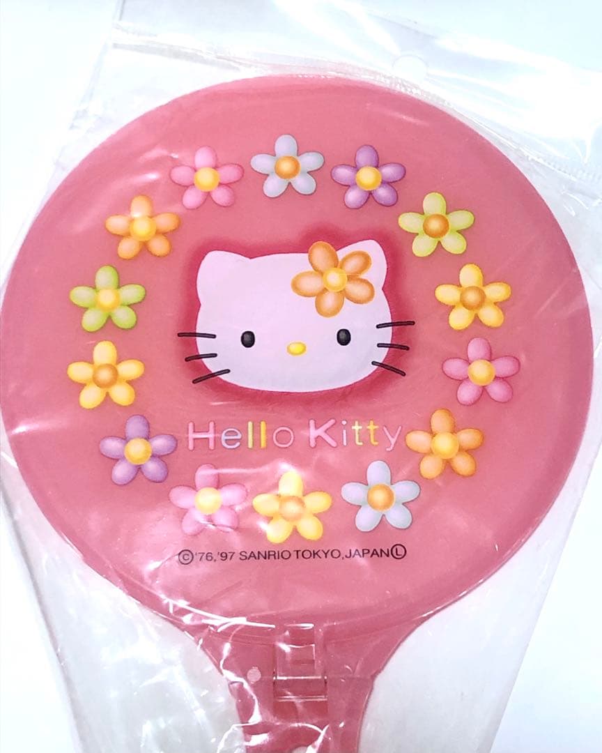 サンリオ　ハローキティ♡1997年製 　 希少　キティちゃん　折立　ハンドミラー