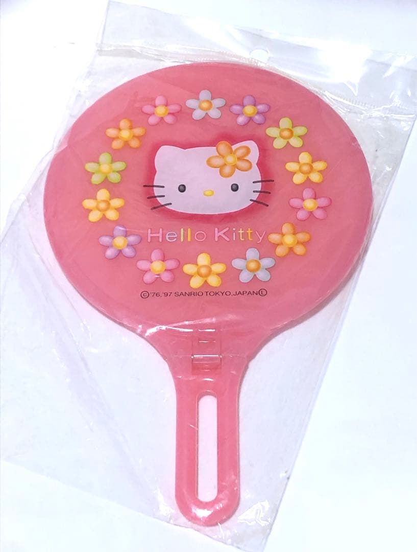 サンリオ　ハローキティ♡1997年製 　 希少　キティちゃん　折立　ハンドミラー