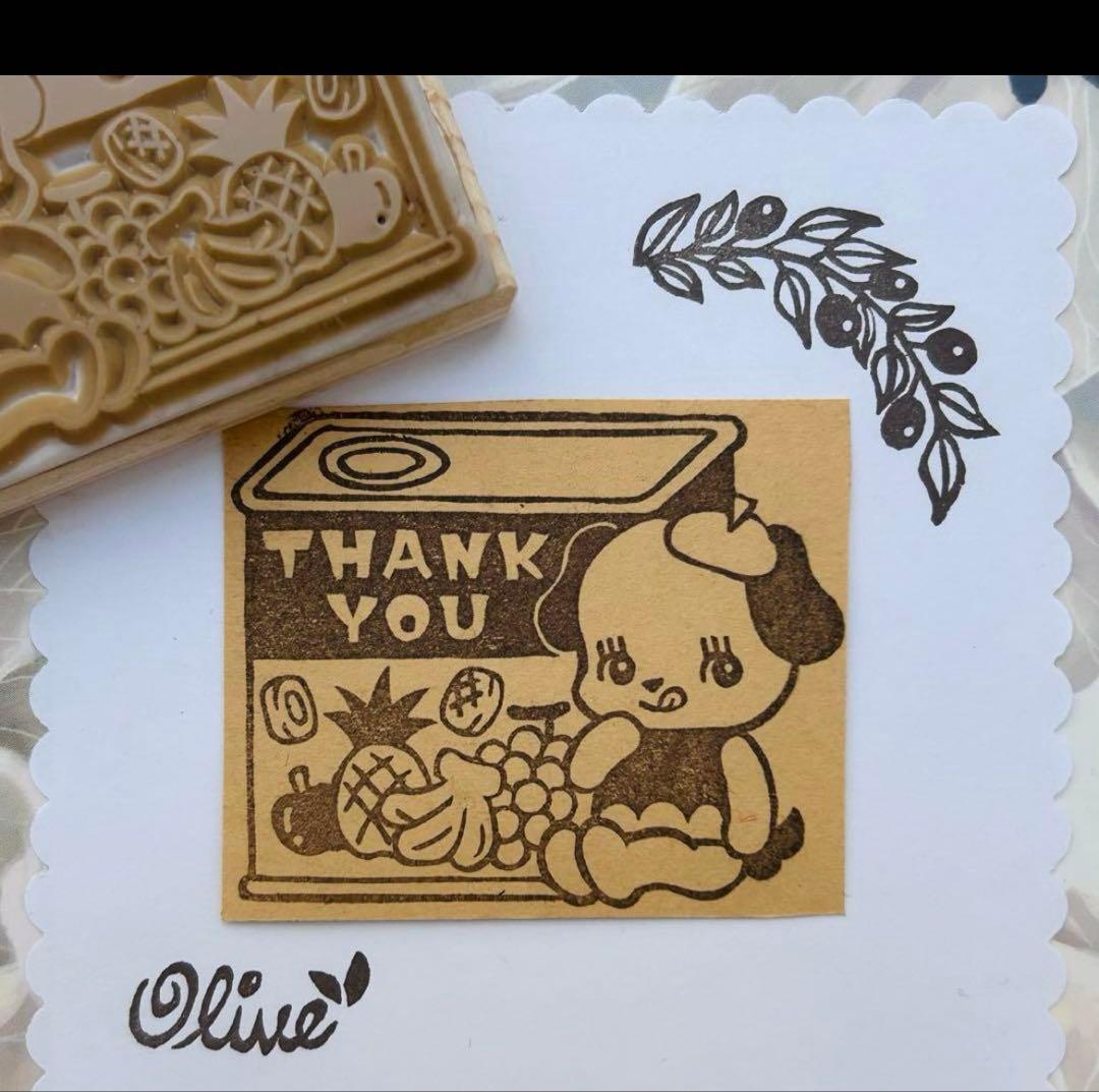 レトロうさぎ お祭り ありがとう 消しゴムはんこ