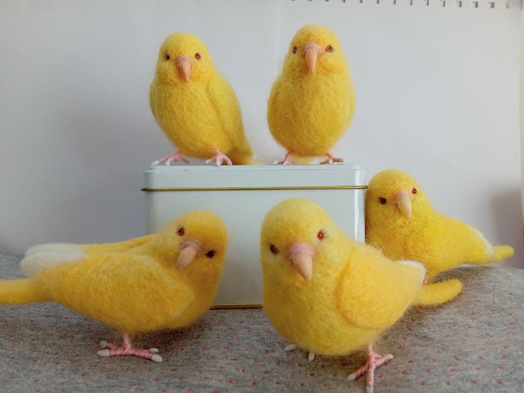 ゆかり様　華様　確認用　セキセイインコルチノーの置物　羊毛フェルト【確認用】