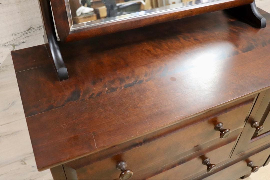 GMFK765○北海道民芸家具 ドレッサー 鏡台 化粧台 ミラー チェスト 整