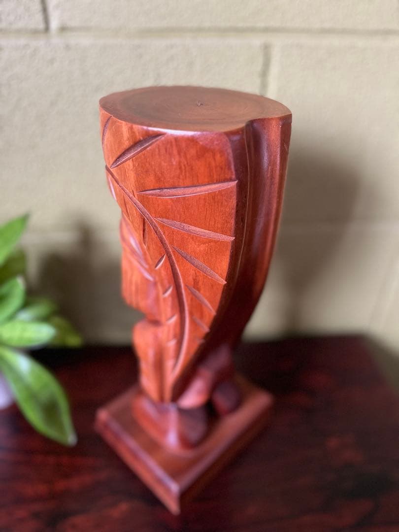 ヴィンテージ　ハワイ　TIKI ティキ　木製彫刻　高さ34cm オブジェ 置物