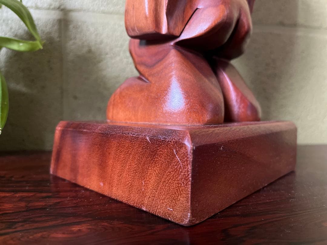 ヴィンテージ　ハワイ　TIKI ティキ　木製彫刻　高さ34cm オブジェ 置物