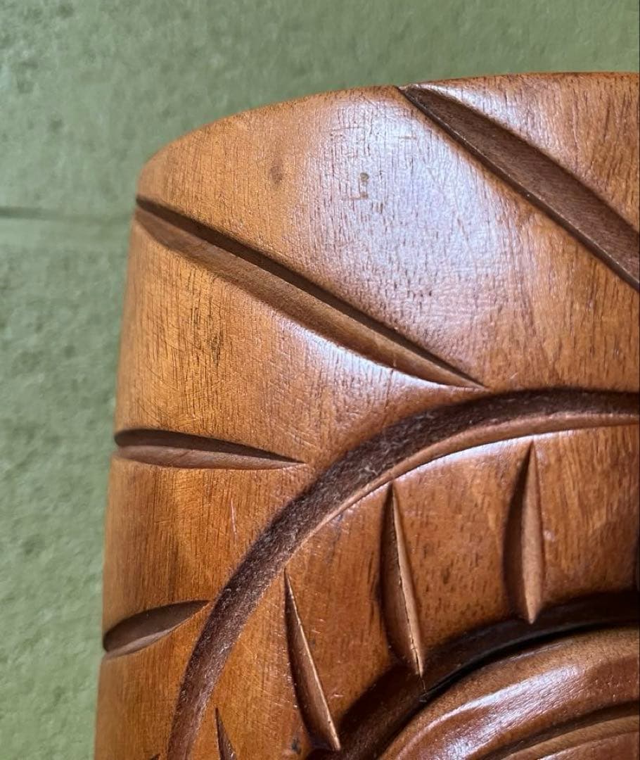 ヴィンテージ　ハワイ　TIKI ティキ　木製彫刻　高さ34cm オブジェ 置物