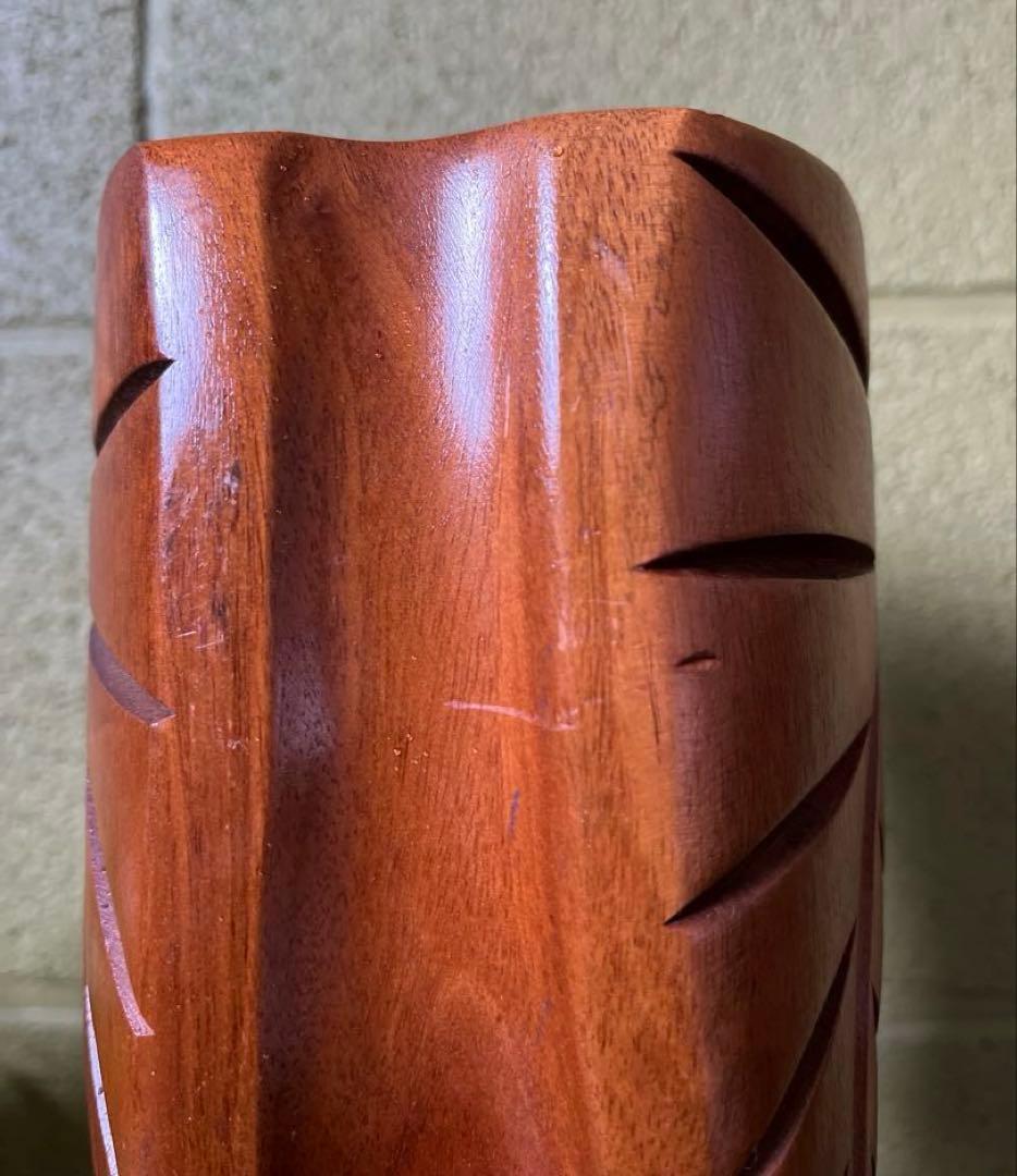 ヴィンテージ　ハワイ　TIKI ティキ　木製彫刻　高さ34cm オブジェ 置物