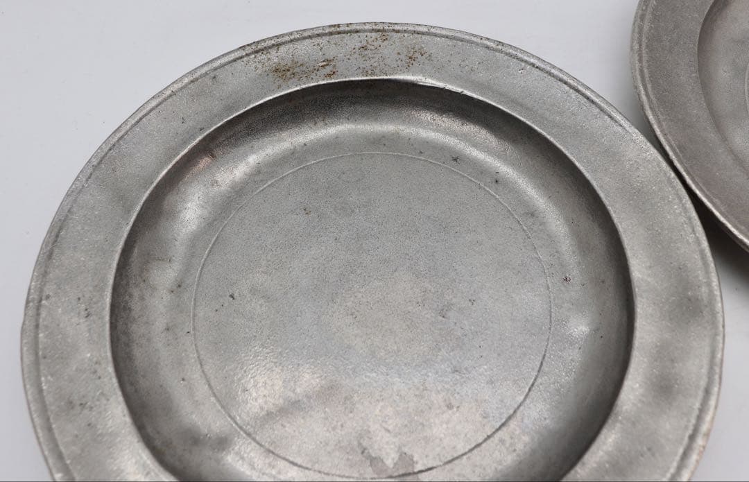 ピューター製 25.5cm皿2枚セット MADE IN U.S.A.