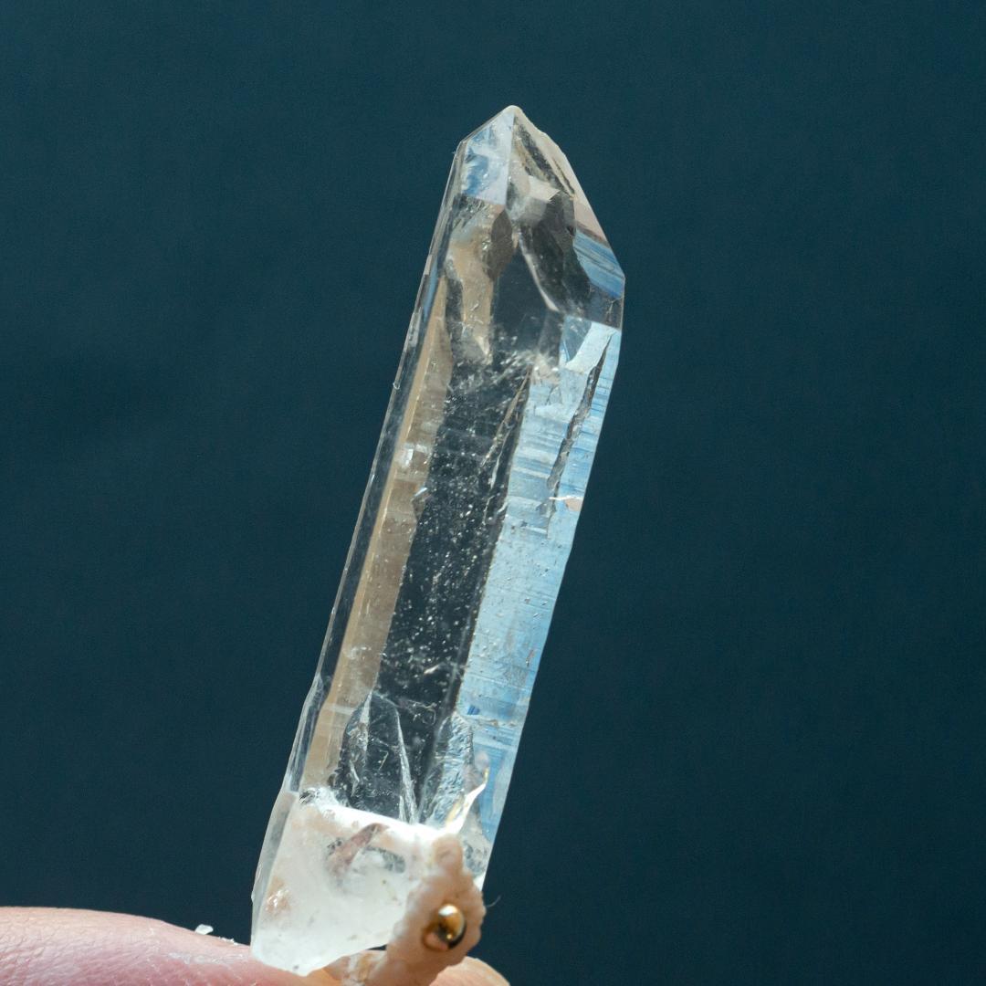 ヒマラヤ産クリスタル+トルマリンのマクラメ編み 天然石ネックレス