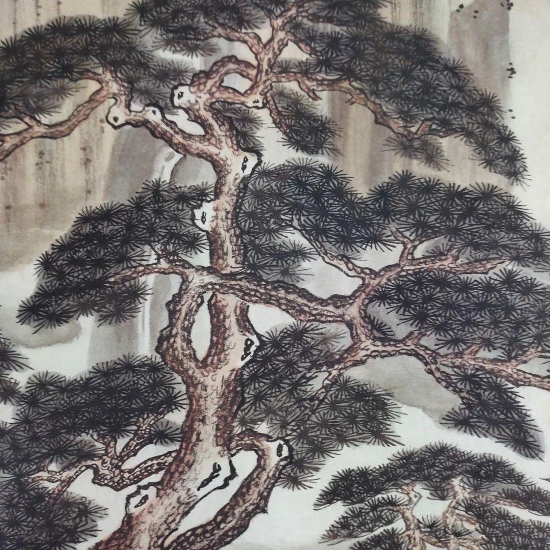 唐寅 松山图 中国画 掛け軸 水墨画 和室 玄関 茶室 壁掛け 美術品
