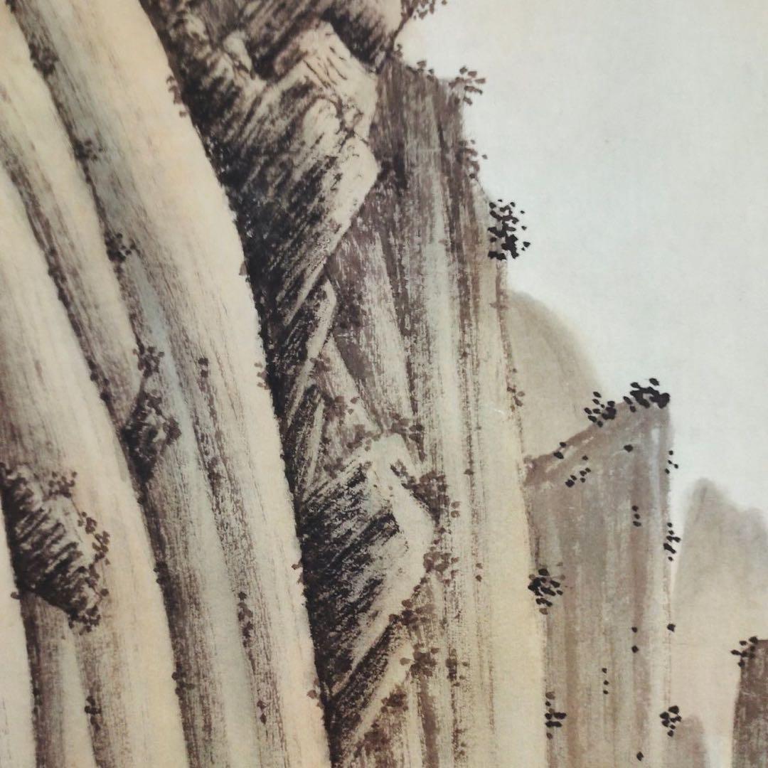 唐寅 松山图 中国画 掛け軸 水墨画 和室 玄関 茶室 壁掛け 美術品
