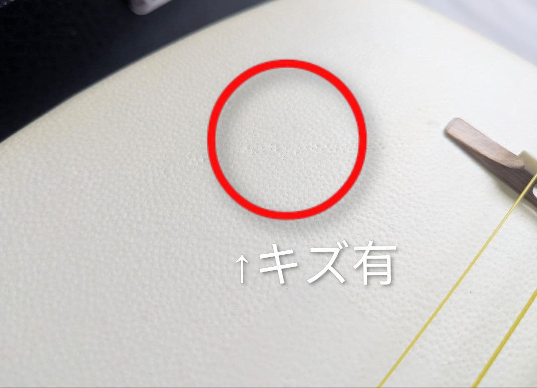 【高級】 津軽三味線 太棹 紅木 白系糸巻き　犬皮 べっ甲バチ ハードケース付