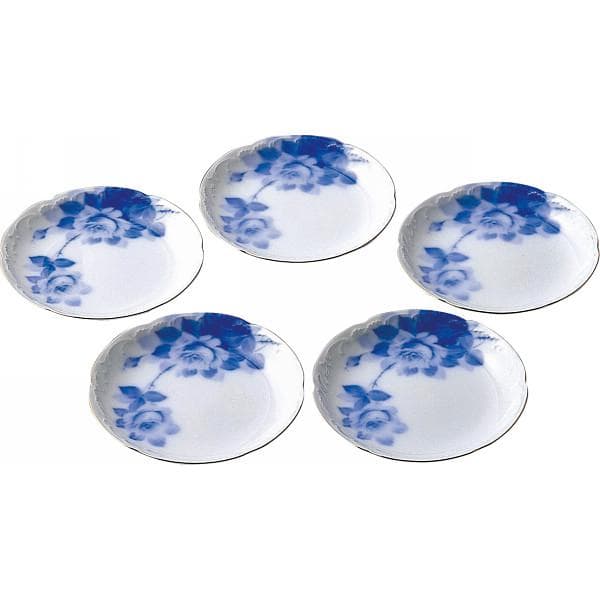 大倉陶園 ブルーローズ 銘々皿５枚セット(8011) 新品未使用 １５cm日本製