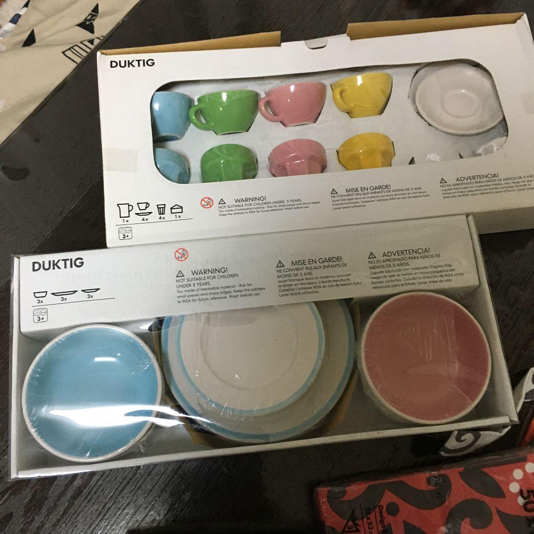 IKEA 希少　キッズ　陶器ままごと ギフト袋　ナフキン　エプロン　食器