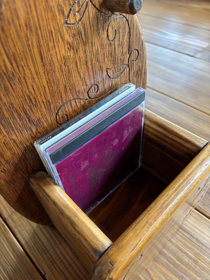 猫型木製　手作り　置物　CDや本入れ