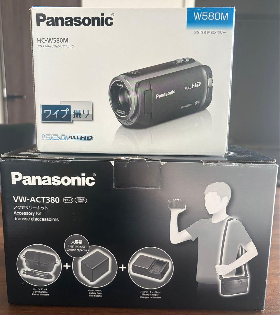 Panasonic HC-W580M ビデオカメラブラウンアクセサリーキット付き