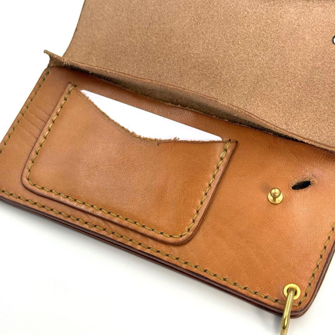 切りっぱなしレザーウォレット　サドルレザー(栃木レザー) 一点のみ
