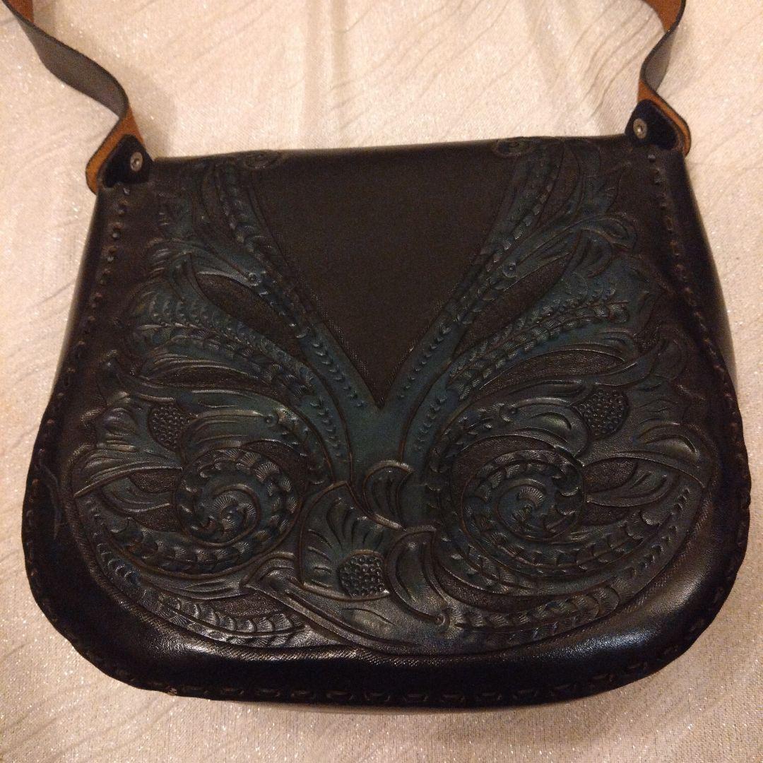 大幅値下げ！本革　レザークラフト　ハンドメイドショルダーバッグ