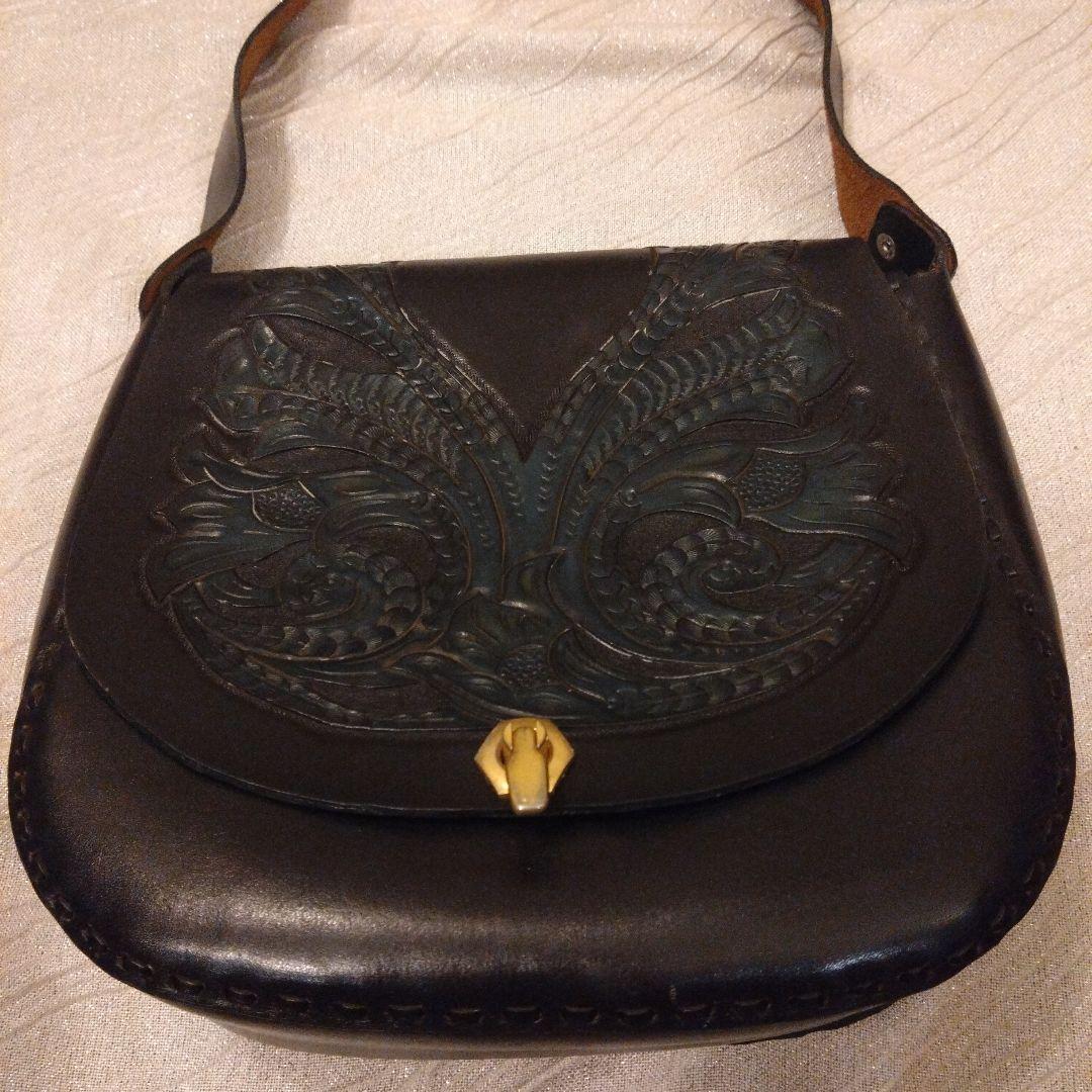 大幅値下げ！本革　レザークラフト　ハンドメイドショルダーバッグ