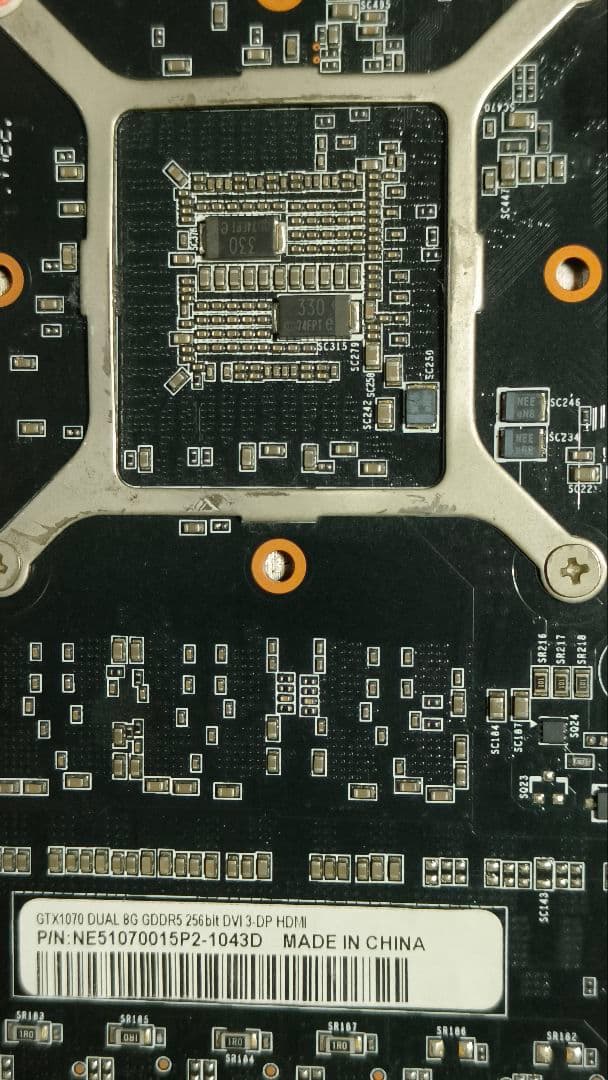 ジャンク PALIT GTX 1070 DUAL 8G 動作確認済み