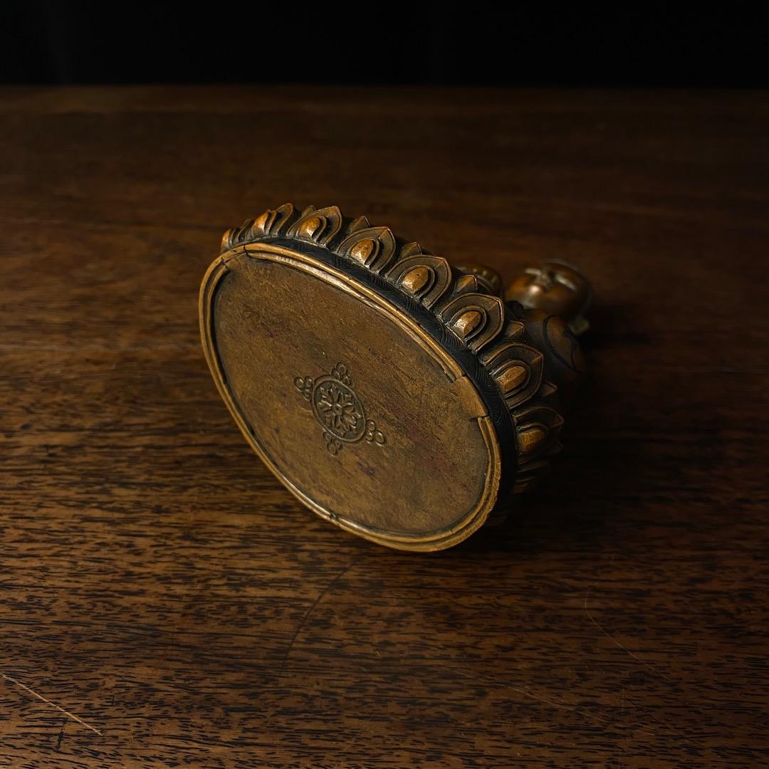 清時代 銀象嵌銅仏像