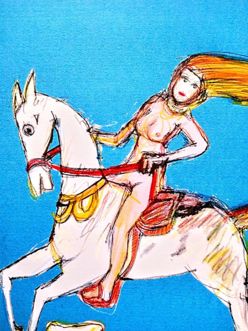 ＃馬に乗った女性の人物画