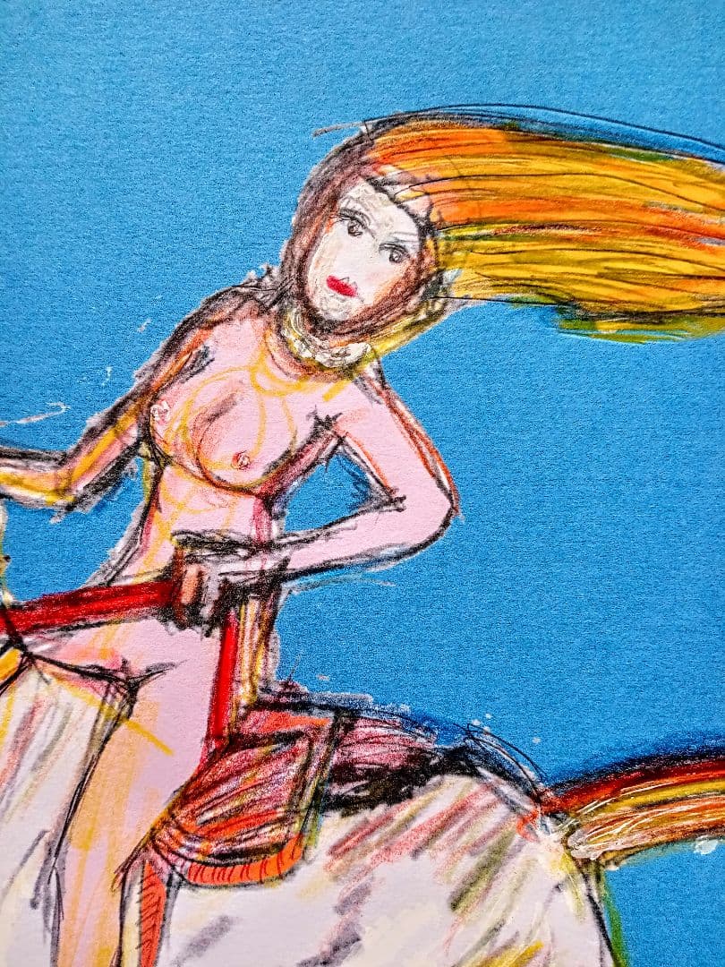 ＃馬に乗った女性の人物画