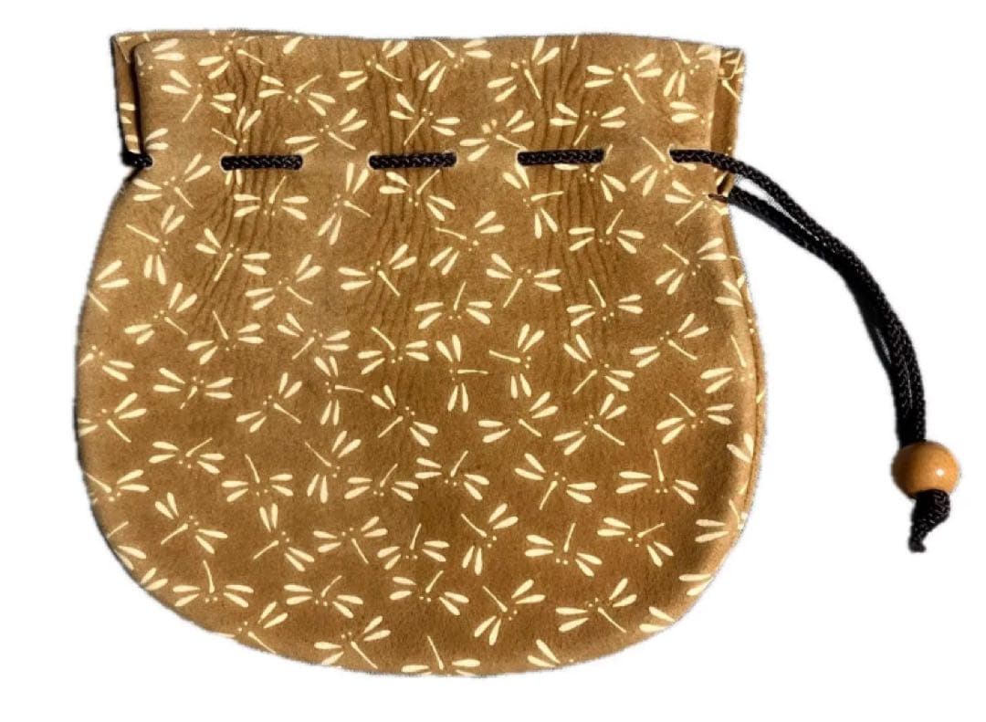 印伝 燻 巾着 和柄 鹿革 和小物