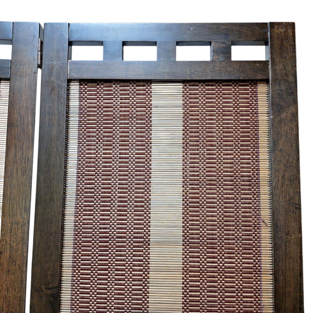 木製 3連 パーテーション 衝立 目隠し 間仕切り すだれ調 和モダン