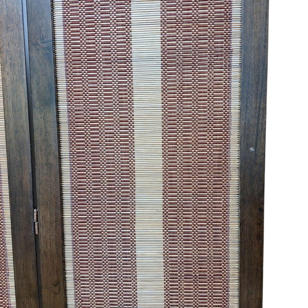 木製 3連 パーテーション 衝立 目隠し 間仕切り すだれ調 和モダン