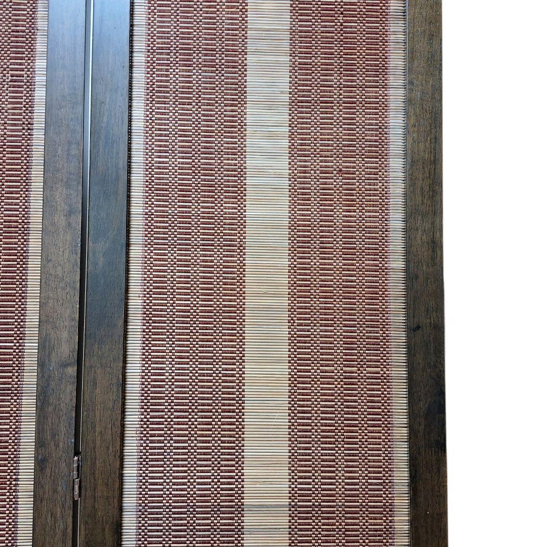 木製 3連 パーテーション 衝立 目隠し 間仕切り すだれ調 和モダン