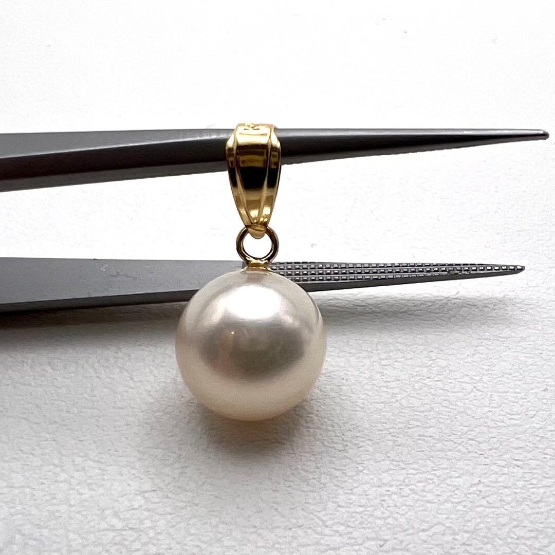 猫*様 K18 ペンダントトップ　アコヤ真珠　直径8.5㎜　1.06g オークシ