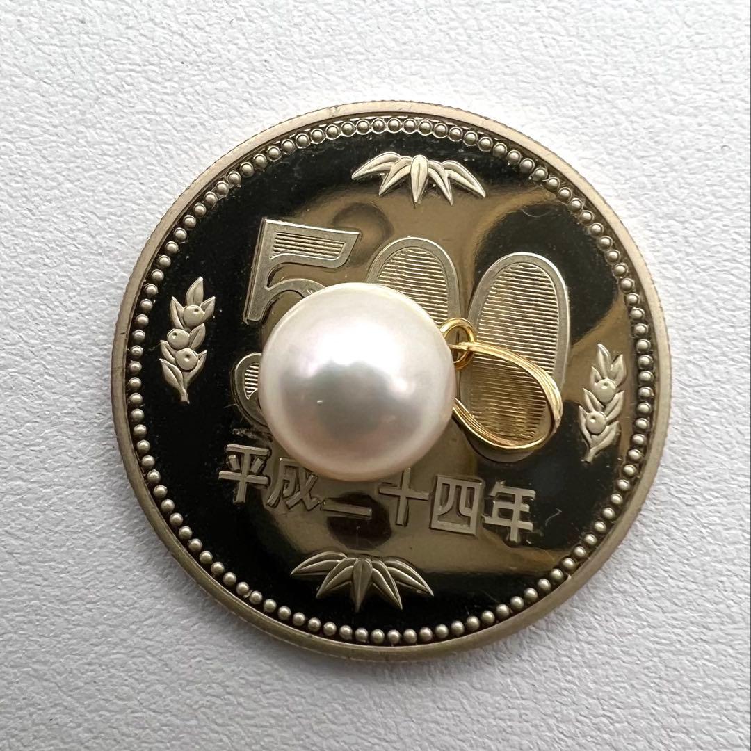 猫*様 K18 ペンダントトップ　アコヤ真珠　直径8.5㎜　1.06g オークシ