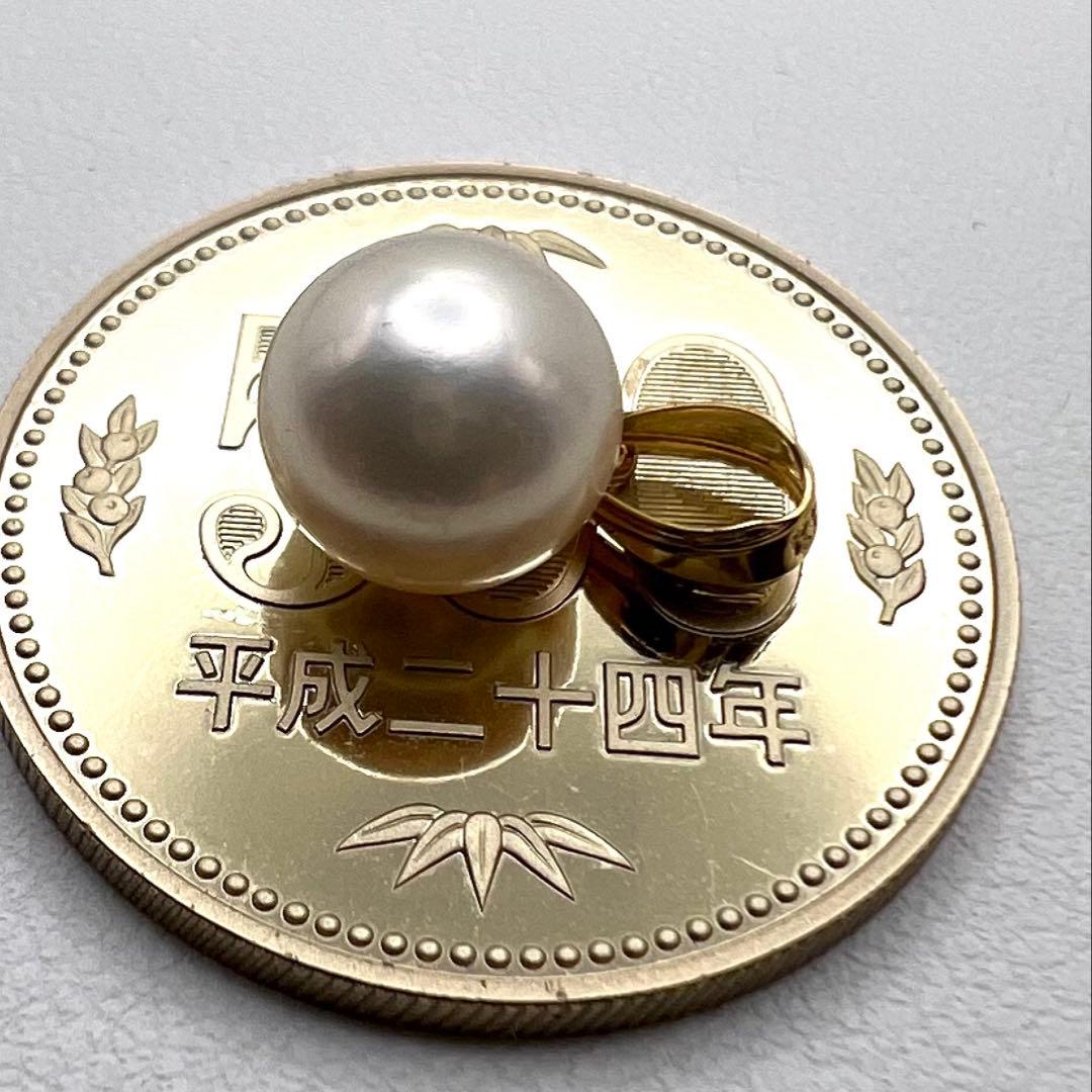 猫*様 K18 ペンダントトップ　アコヤ真珠　直径8.5㎜　1.06g オークシ