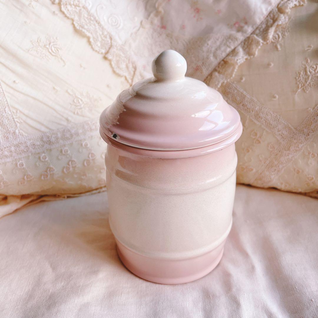 お値下げ♡イマンポーレットホーローキャニスターマニーローズ雑貨ニトリアンティーク