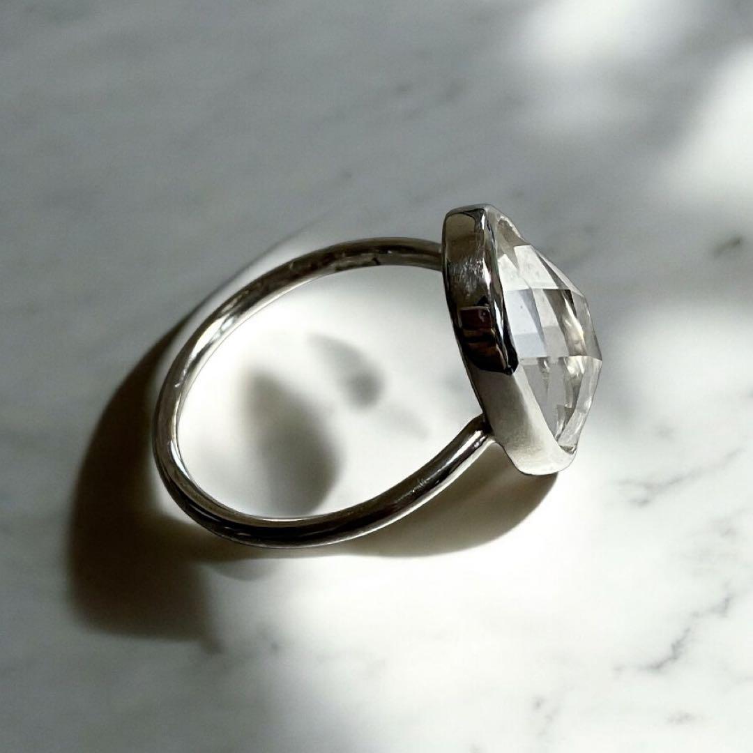 ハンドメイド　クォーツ　シルバー950　13号　Charch jewelry