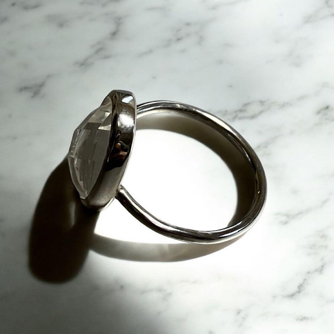 ハンドメイド　クォーツ　シルバー950　13号　Charch jewelry